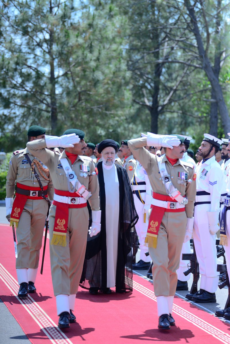 President of Iran H.E. Dr. Seyyed Ebrahim Raisi presented with Guard of Honor at the Prime Minister House on 22 April, 2024.