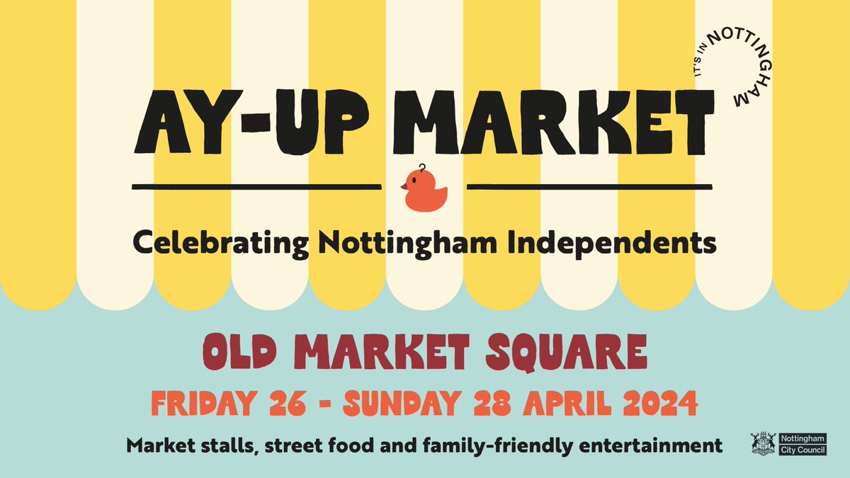 Ay-Up Market returns this weekend celebrating independent, Nottingham-based retailers and creatives! 🦆 Travel to the market hassle-free with NCT 🚌 ✔️ Discounted Grouprider in NCTX Buses App ONLY on Market Days £7 ✔️ £2 Adult Single ℹ️ itsinnottingham.com/news/ayup-mark… @itsinnottingham