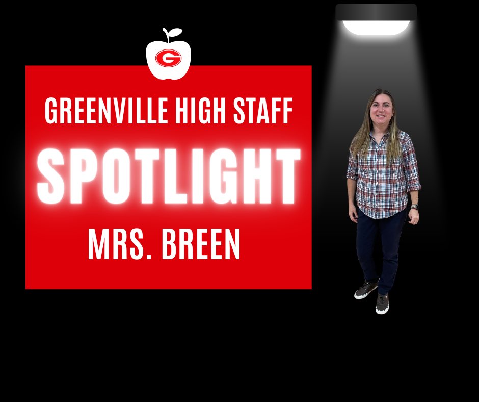 Weekly Staff Spotlight is Math Teacher Chelsea Breen. We appreciate this Red Raider and her hard work for our students. Go Raiders!