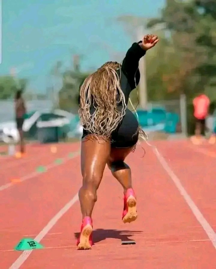 Kelvin Kiptum's wife has decided that the dust has settled and the fear is gone... She has ventured into sprinting😂😂