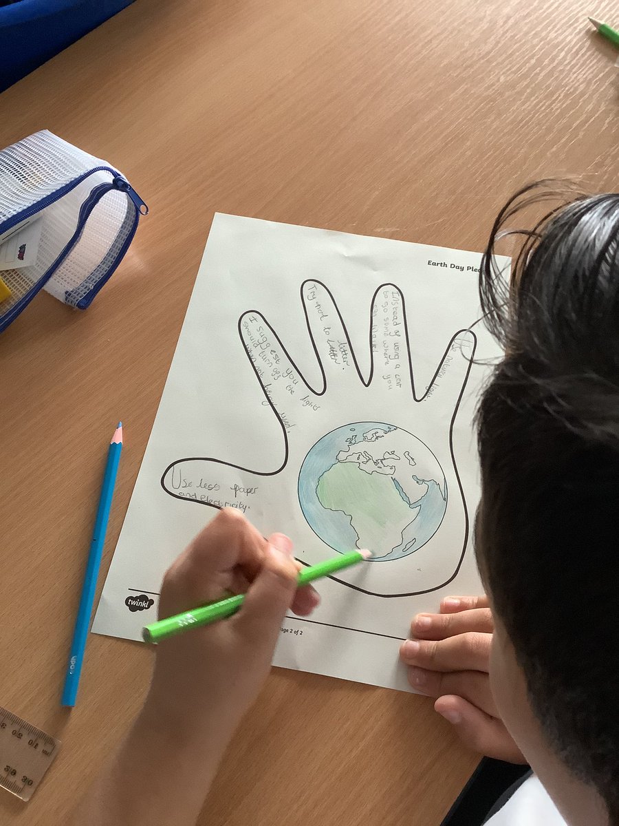 Year 6 have been busy learning about #EarthDay2024 and have pledged how they intend to live more sustainably @EarthDay