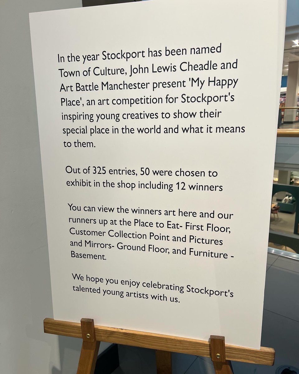 One of our amazing and talented students has had their artwork selected for an exhibition by @ArtBattleMCR. The theme this year was ‘My Happy Place’, and there were 325 entries. We couldn’t be prouder 🌟