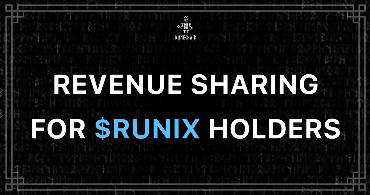 BVMnetwork's tweet photo. 📢 RUNIX REVENUE SHARES 📢

- $500,000 in trading fee revenues in just 3 days
- 90% revenue shares for $RUNIX holders
- RuneChain is an exchange for the people, forever

More than a historical rune (#4 ever etched on Bitcoin), RUNIX comes with utilities such as revenue shares, governance, and trading fee discounts.

Our favorite one is revenue shares.

In the first 3 days since RuneChain launched, the total revenue from trading fees is more than $500,000, including:

- 77,583 BVM
- 100,977,383 RUNIX
- 156,392 RSIC
- 55,576 ELSA

Crypto exchanges are really good businesses. However, today, they are in the hands of a handful of centralized companies, such as Binance and Coinbase.

While it works well enough for the current use cases, it suffers from the inherent weakness of centralization. And they also take all the revenues and share none with their communities and users.

When we designed RuneChain, we wanted to build a different kind of crypto exchange. 

We thought it would be cool to build a 100% community-owned decentralized exchange. More than just giving the community a token, we're sharing the revenues with $RUNIX holders.

Here is how revenue sharing works.

1) For the first 30 days (April 19 to May 19), the revenues will go to the dev team to fund development, server costs, marketing, and operation costs of a Bitcoin L2.

Initially, we thought this bootstrap period would take 3 months. Running an exchange and Bitcoin L2 infra is quite expensive. But at the current revenue rate, we'll reduce it to just 1 month.

2) From May 19 onward, 90% of revenues will be shared with $RUNIX holders, and 10% will be shared with the dev team for ongoing development and operations costs.

As Runer holders mine $RUNIX, they will also earn revenue shares through the RUNIX they mine.

We'll start building the Revenue Sharing smart contract in the next couple of weeks. The revenue shares will run trustlessly. We'll publish the source code once it's done.

#Bitcoin