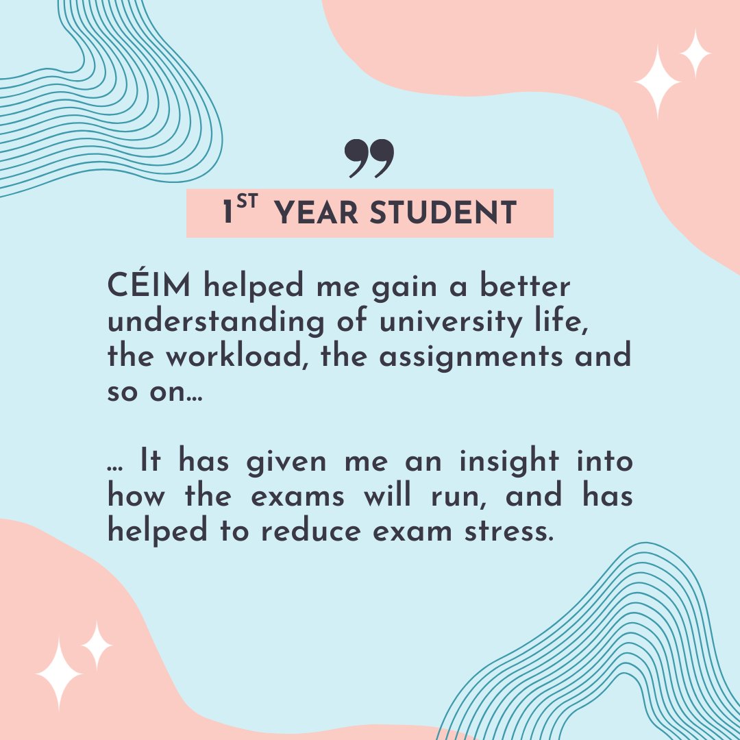 We have been loving the responses on our Semester 2 Survey from the 1st year students!

#CEIM #peerlearning sessions create a space to develop skills &amp; provide the opportunity to practice ahead of exams and become more confident.

#UniversityOfGalway #studentsunion #DoChomhaltas