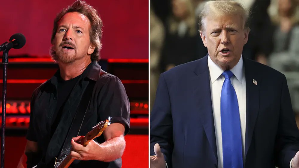 Eddie Vedder says Pearl Jam's new song 'Wreckage' is about Donald Trump. 'Trump is desperate. I don’t think there has ever been a candidate more desperate to win, just to keep himself out of prison and to avoid bankruptcy. It is all on the line, and he’s out there playing the