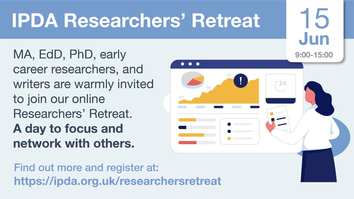 Join us for our next Researchers' Retreat on 15 June 2024. Join with other research students to make some progress on your project! Find full details and register here: ipda.org.uk/researchersret…