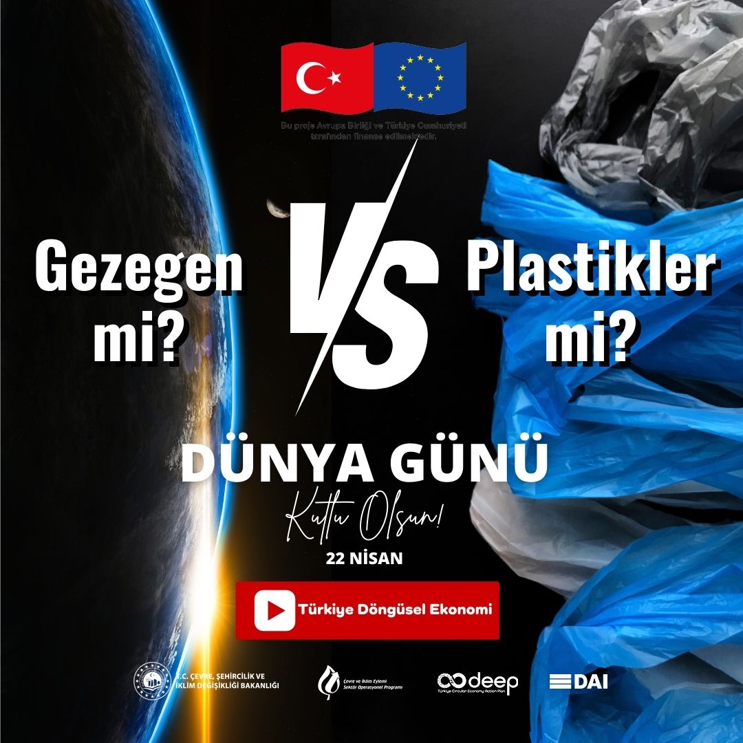 Bu yıl #DünyaGünü'nün teması Gezegen mi? Plastikler mi? Bizim de tercihimiz gezegenimiz! 🌎💪🏻 Türkiye döngüsel ekonomiye geçiş için adım atarken, DEEP olarak Türkiye’de tek kullanımlık plastik kullanımını azaltmak için atılacak adımlar üzerinde çalışıyoruz. Tek Kullanımlık