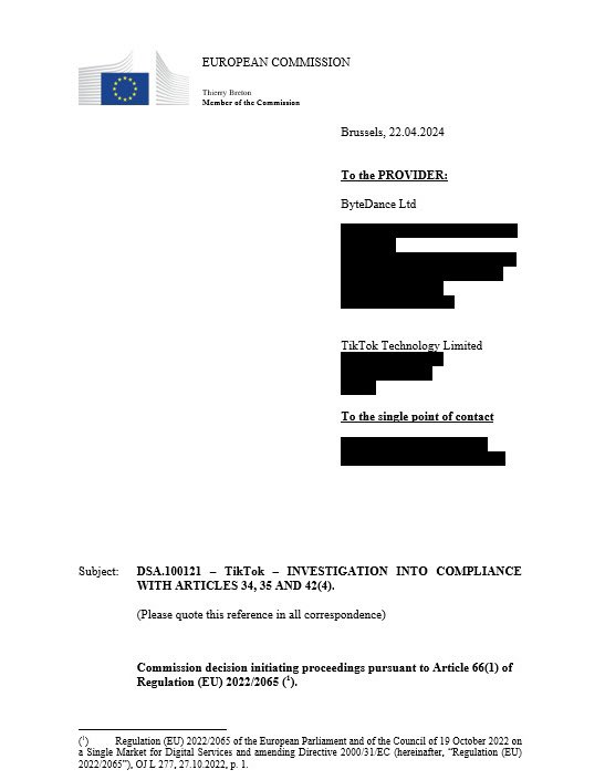 🚨We suspect #TikTokLite feature to be toxic & addictive, in particular for children. Unless TikTok provides compelling proof of safety —which it failed to do until now—we stand ready to trigger #DSA interim measures including the #suspension of the TikTokLite 'reward programme'