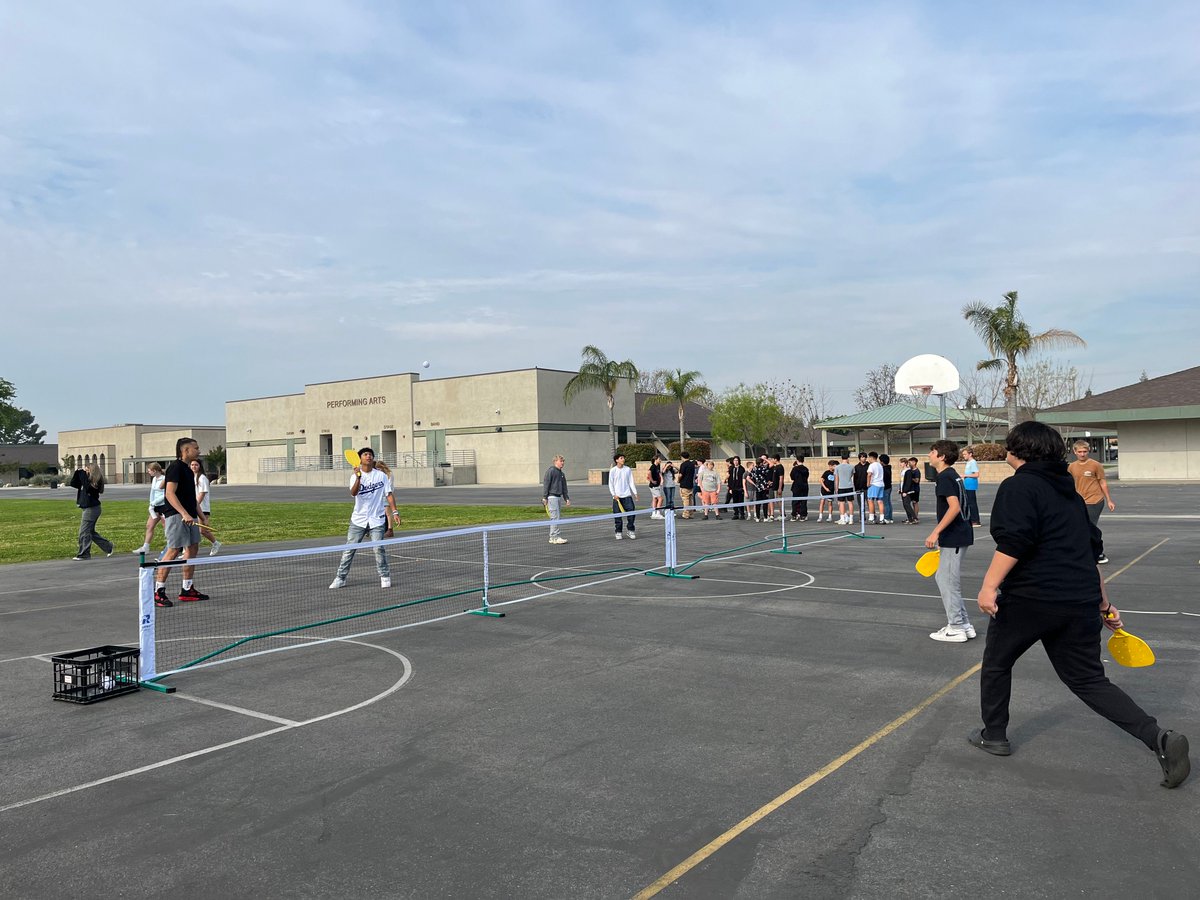 Our NMS PE classes started pickle ball last week. Zero period got to play inside and then they took the nets outside for the rest of the day! Students had a lot of fun playing doubles and singles games during their PE period.