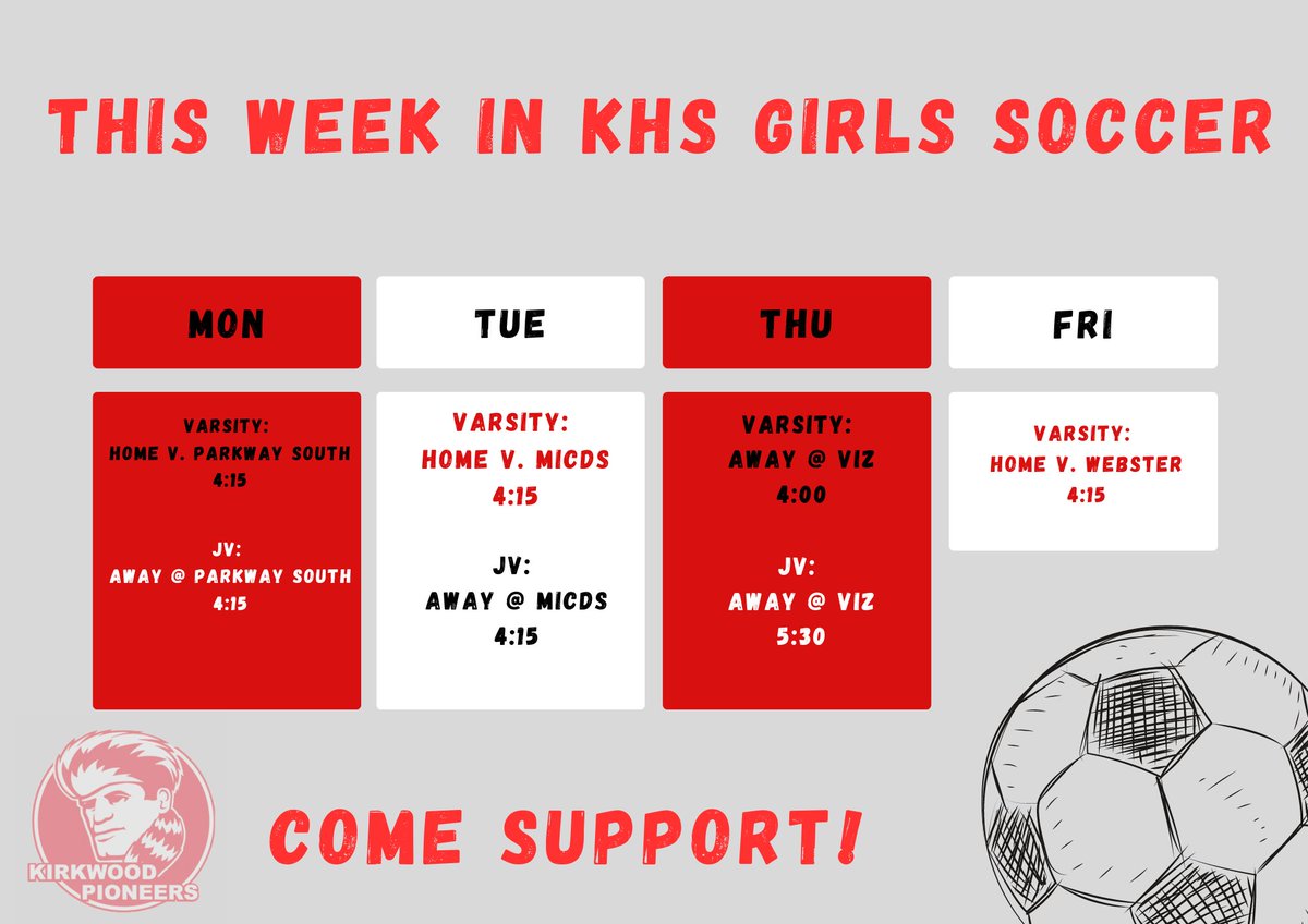 Lots of games to see this week, come out and support!