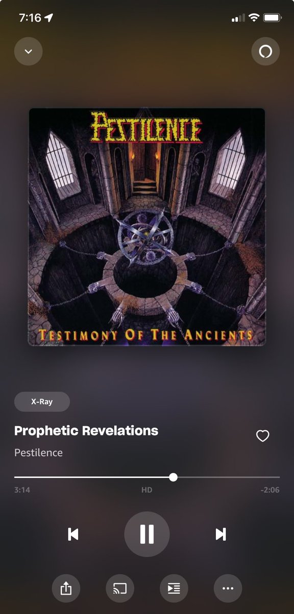 Inspired by @UniqHiFi post on Atheist, I decided to dust off another prog #deathmetal milestone this AM: Pestilence - Testimony of the Ancients. The guitar work on Prophetic Revelations is otherworldly. Mameli gets close to Chuck on this one…not to mention Scott Burns in the lab