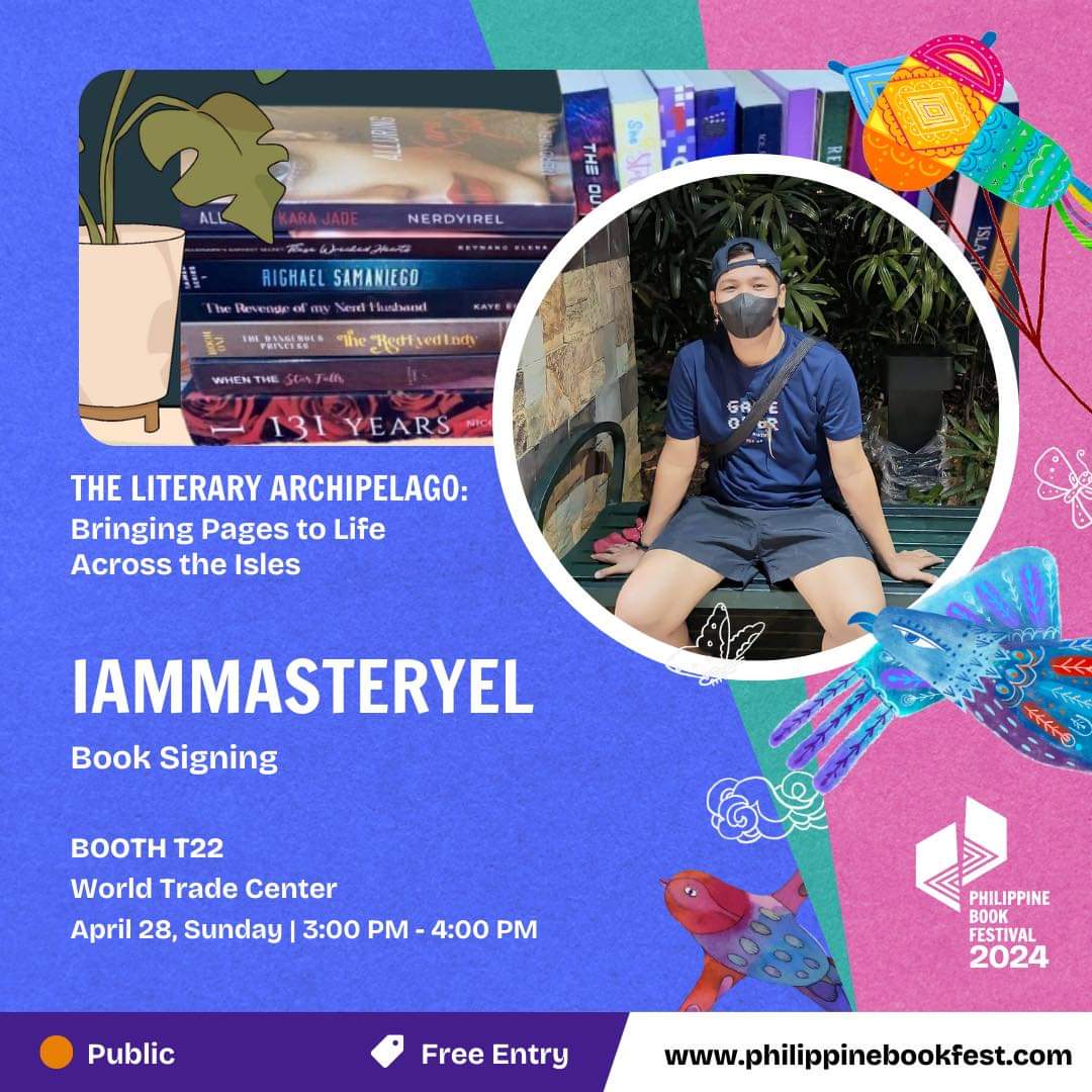 iammasteryel's tweet photo. Hello, Masters! Nasa World Trade Center po ako ng April 28 for my 3rd booksigning under Immac Publishing House. Hope to see you there po! 🖤🙇

#iammasteryel #immac #ImmacPublishingHouse #philippinebookfestival #wattpad #WattpadStory #wattpadbooks #HerPrettyLittleGame https://t.co/zFVgKVZqx6