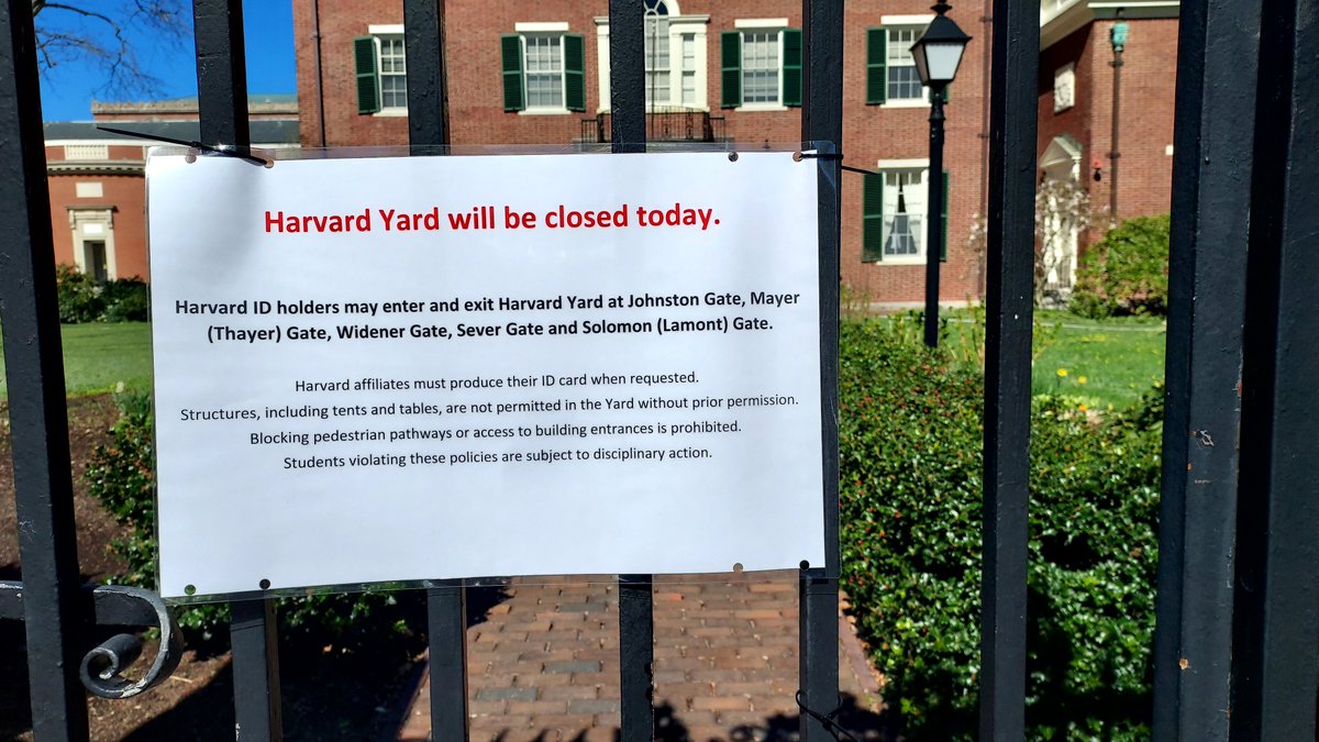 #Harvard Yard is closed today because of... no stated reason.