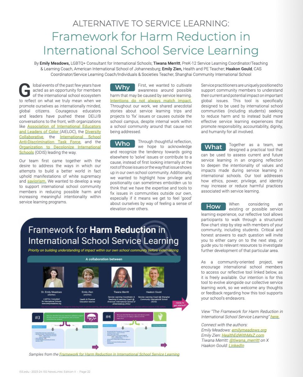 Thank you, @emilymeadowsorg @tiwana_merritt Emily Zein @gould_haakon for your time, brilliance, and expertise in developing this framework for schools! iss.edu/publications/n…