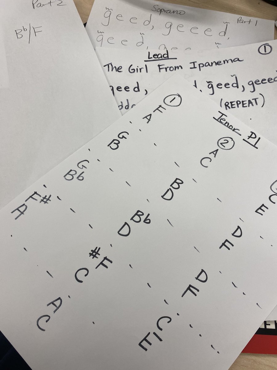 Next up: lets move in a different direction. Holy Jazz chords Batman! Makes for a challenging arrangement. @SunnyViewMS @MusiCounts @PeelSchools
