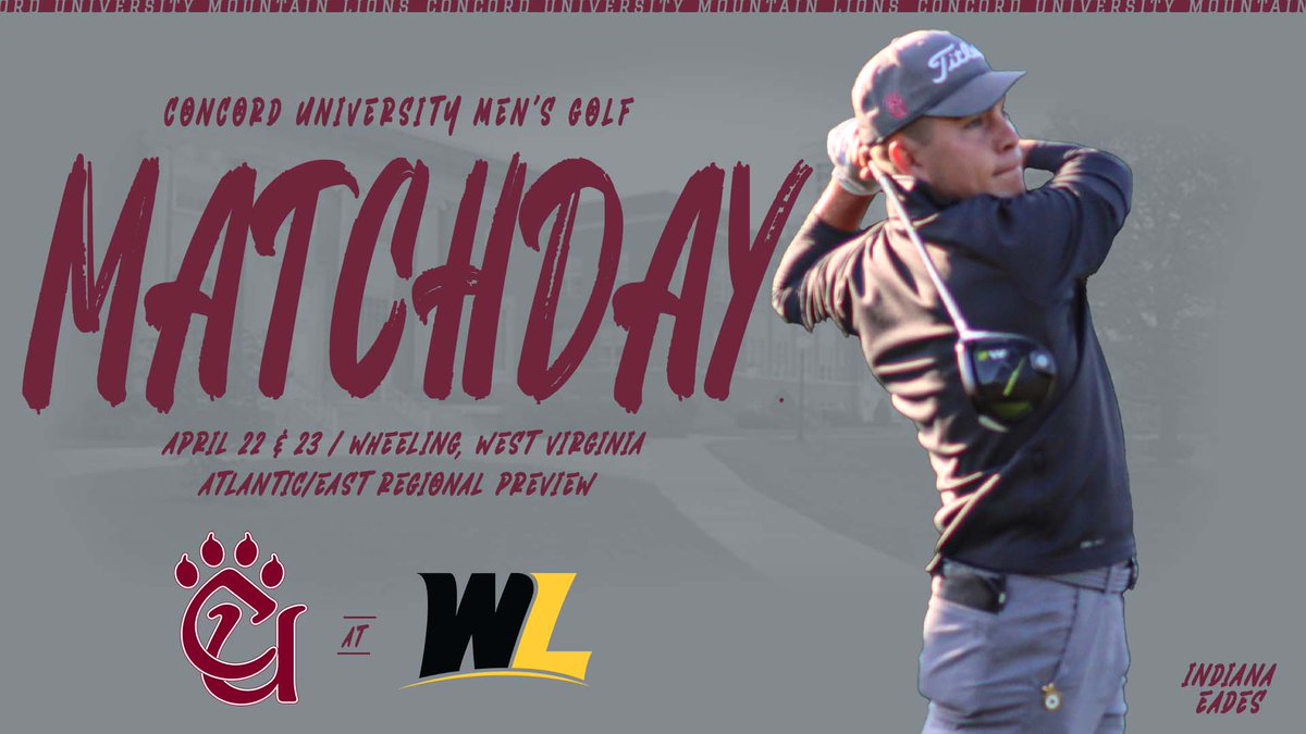 CUMountainlions (@cumountainlions) on Twitter photo .<a href="/Concord_MGolf/">Concord University Men’s Golf</a> MATCHDAY @ Atlantic/East Regional Preview
📍 Place: Oglebay Resort (Wheeling, W. Va.)
⏰ Time: All-Day 4/22 & 4/23 .<a href="/Concord_MGolf/">Concord University Men’s Golf</a> MATCHDAY @ Atlantic/East Regional Preview
📍 Place: Oglebay Resort (Wheeling, W. Va.)
⏰ Time: All-Day 4/22 & 4/23