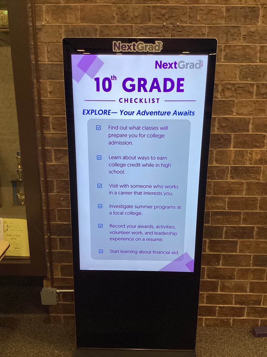 Check out our new @NextGradNetwork screen in the Commons! This is a great resource to learn more about colleges, technical/trade schools, and school events!