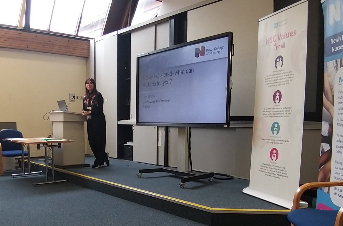 RCN NI Newly Registered Nurses Network (@rcn_ni_nrn) on Twitter photo Humanising Preceptorship Event <a href="/NHSCTrust/">Northern Trust</a> <a href="/RCN_NI/">RCN Northern Ireland</a> <a href="/LinziMcilroy/">linzi mcilroy</a>
Linzi acknowledging bravery and courage of NRNs ... promoting RCN and the network and advocating support for our new nurses Humanising Preceptorship Event <a href="/NHSCTrust/">Northern Trust</a> <a href="/RCN_NI/">RCN Northern Ireland</a> <a href="/LinziMcilroy/">linzi mcilroy</a>
Linzi acknowledging bravery and courage of NRNs ... promoting RCN and the network and advocating support for our new nurses