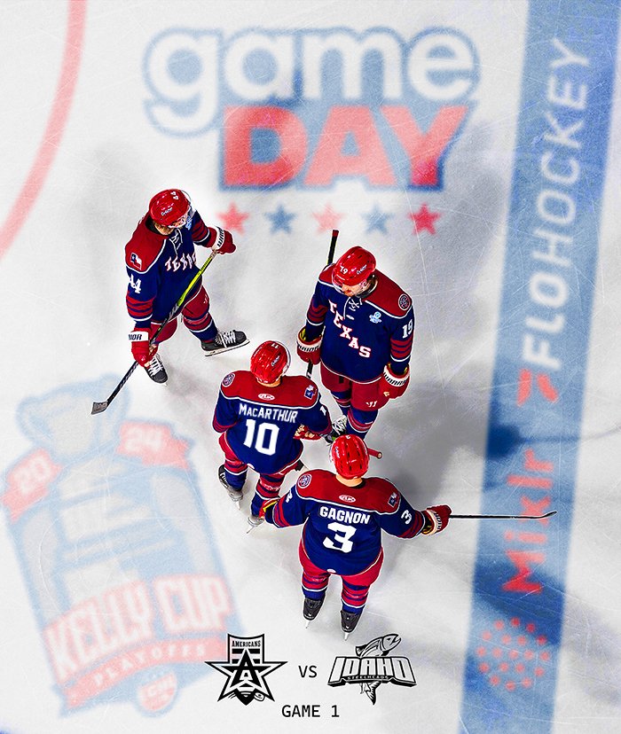 AllenAmericans's tweet photo. IT STARTS TONIGHT!

Round One. Game One.

🕐 8:10 PM
📍Idaho Central Arena
🆚 @Steelheads
📺 @FloHockey
🎙https://t.co/3rbv0IeUzV

#RedFiveStandingBy #LiveInTheRed #RedKingdom #ECHL https://t.co/AalTsNOWSP