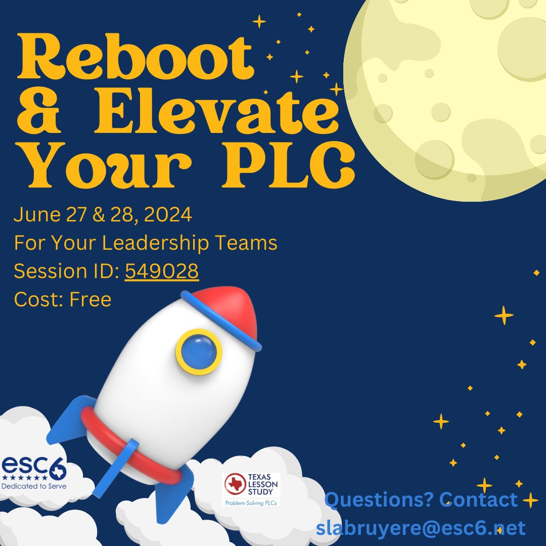 By the end of this workshop, you and your team will finish the event ready to work in collaborative teams to achieve outstanding results for the students you serve. Register at escweb.net/tx_esc_06/cata…. @escregion6 @ESC6_LLA @ESC6Principals