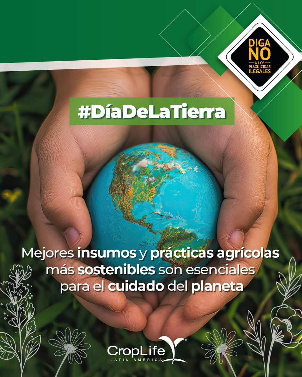 CropLife_La's tweet photo. #DíaDeLaTierra El comercio ilegal de plaguicidas representa una amenaza para la biodiversidad y los ecosistemas, además de afectar también la salud de quienes los usan. La lucha contra el comercio ilegal de plaguicidas es fundamental para cuidar de la tierra. Conoce más en: https://t.co/lCQ6SQUrGh