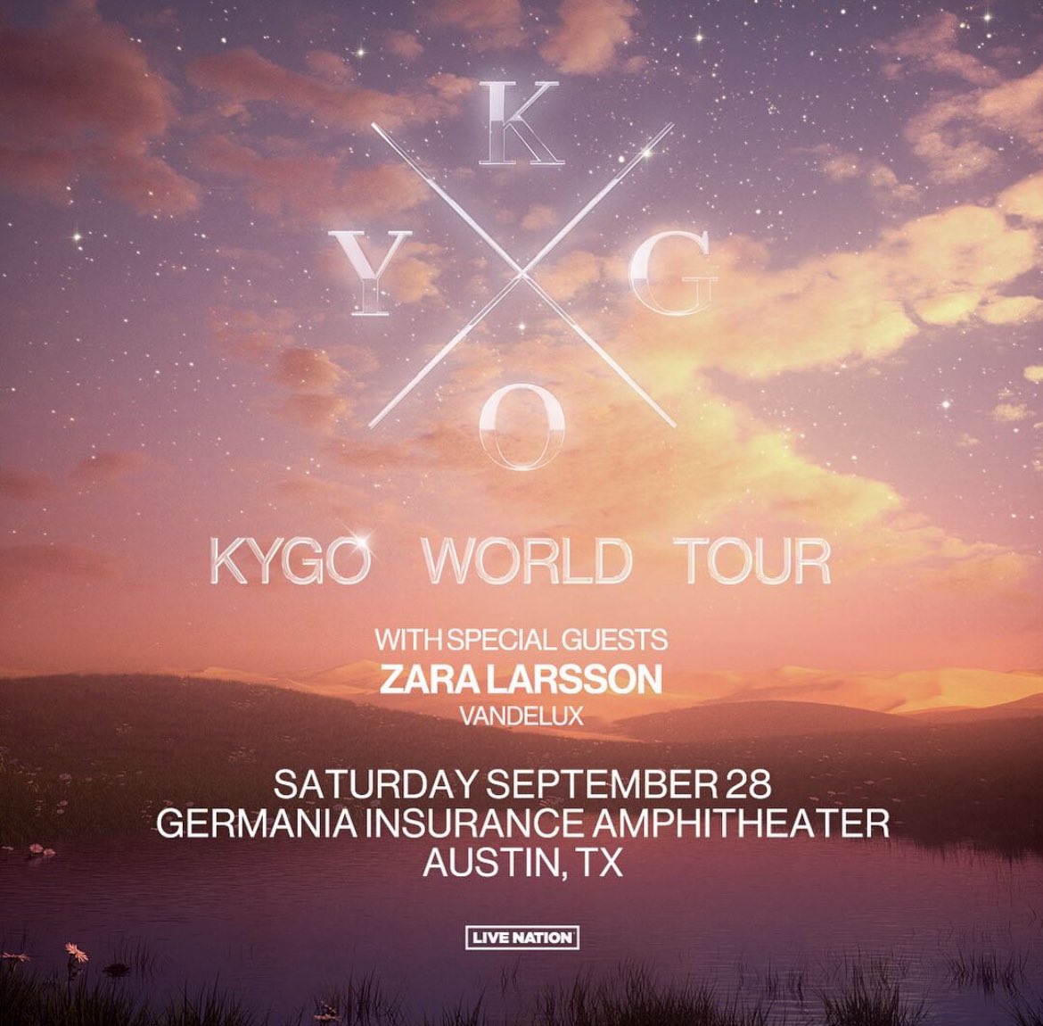 Buckle up! @KygoMusic is bringing the Kygo World Tour to @GermaniaAmp with special guest @zaralarsson on Saturday, September 28th! Tickets on sale this Friday, April 26th at 10am. Sign up for presale: bit.ly/3Junmdq