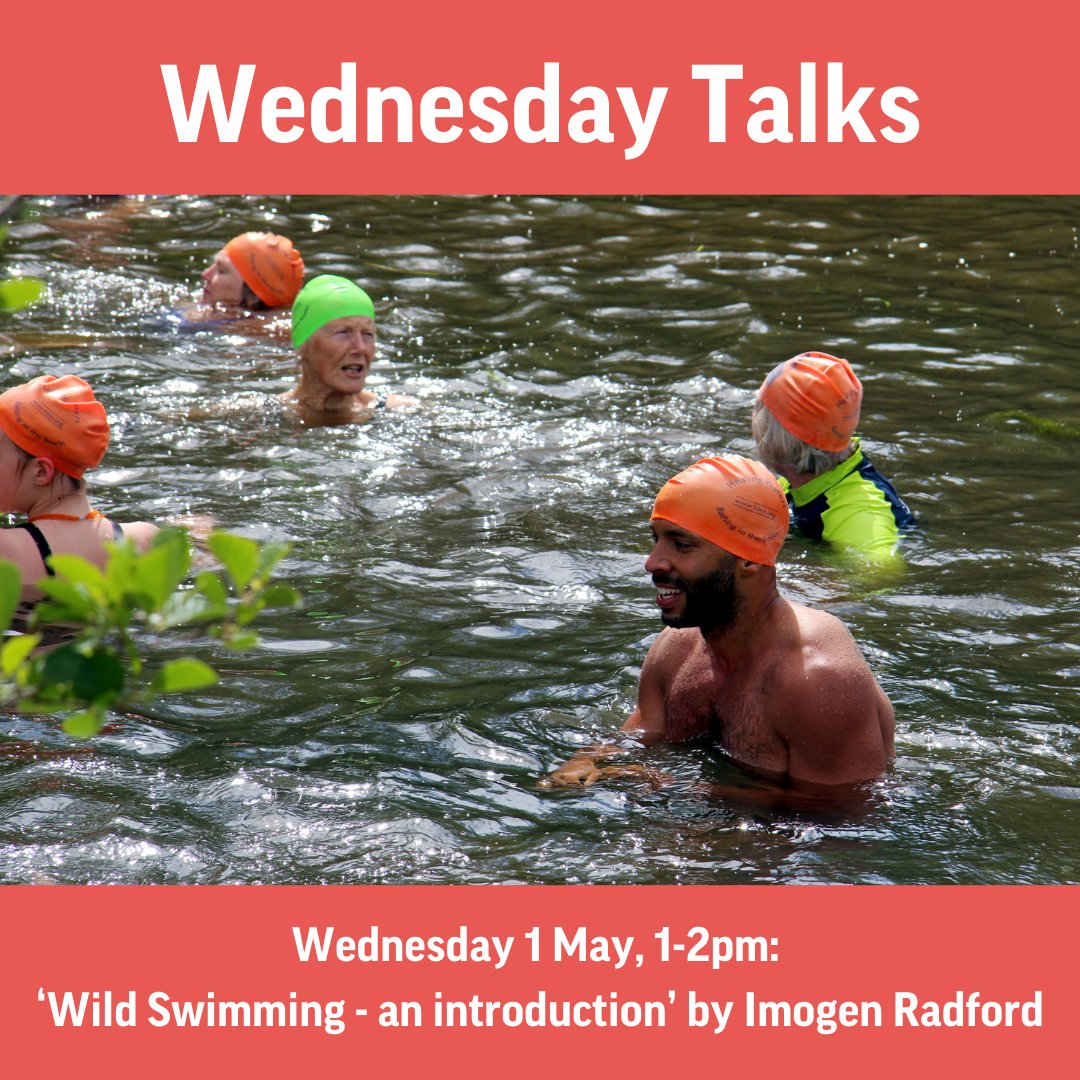 Our next Wednesday Talk is tomorrow at 1pm! Imogen Radford will be delivering a talk entitled 'Wild Swimming - an introduction'. Free to attend; for more info & to book your place, please visit bit.ly/3uGocj0 or enquire at the library.