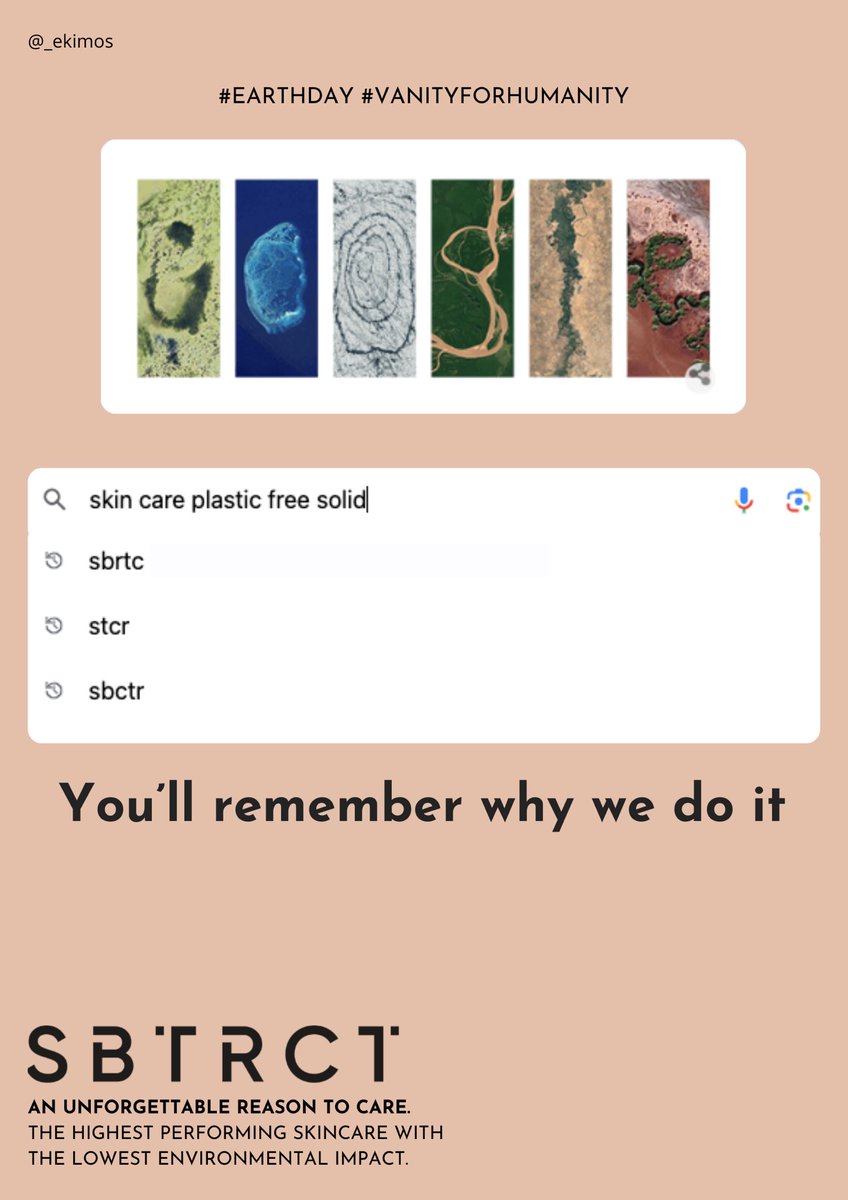 <a href="/OneMinuteBriefs/">One Minute Briefs ⏱️</a> 

One Minute Brief of the Day: 
Create posters to raise awareness of  <a href="/SBTRCT_skincare/">SBTRCT skincare</a>'s plastic free skincare range + show that your skincare routine is a moment of everyday activism #EarthDay #VanityForHumanity

Full brief: bankofcreativity.co.uk/blog/omb-sbtrct