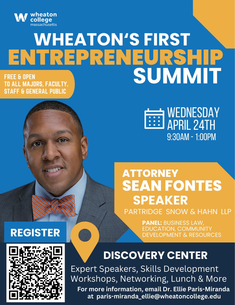 Employment Attorney Sean Fontes will be joining @Wheaton College's inaugural Entrepreneurship Summit on Wednesday, 4/24 to discuss #EmploymentLaw, #BusinessLaw, #Education, and #CommunityDevelopment & Resources. Free & open to all! ow.ly/9Egc50Rl7QN

#speaking #pshlaw