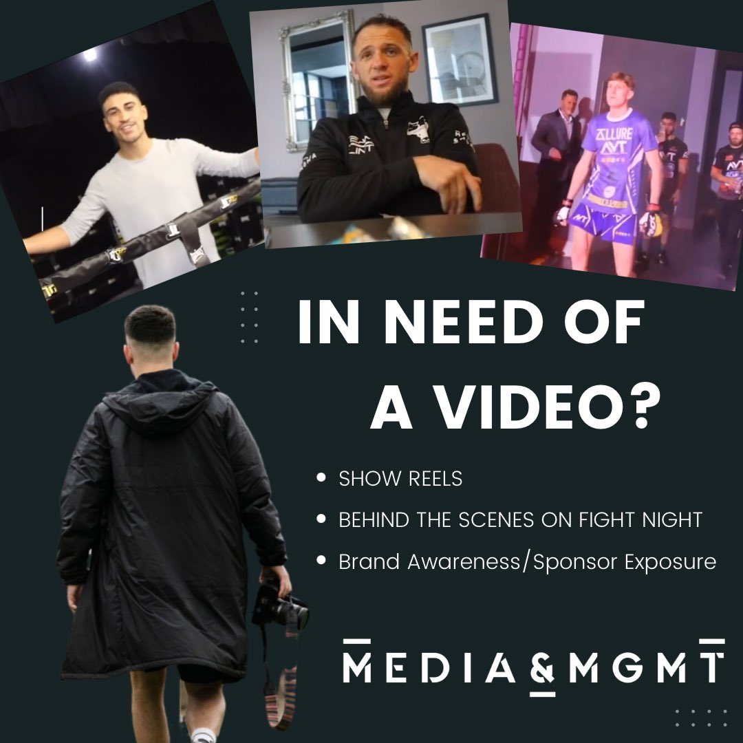 IN NEED OF A VIDEO? Our digital team can film, edit and produce showreels, behind the scenes footage on fight nights and much more! If interested, please contact us on justask@mediamgmt.co.uk #mediamgmt #videography #sports #filming