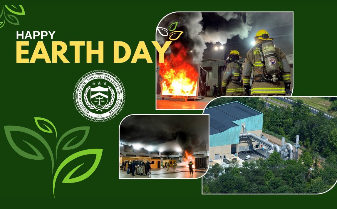 On #EarthDay, we reiterate our commitment to designing environmentally safe facilities. ATF's Fire Research Lab has an extensive fire safety suppression system that cleans exhaust air before releasing it, eliminating polluting the air. More at atf.gov/laboratories/f… #WeAreATF