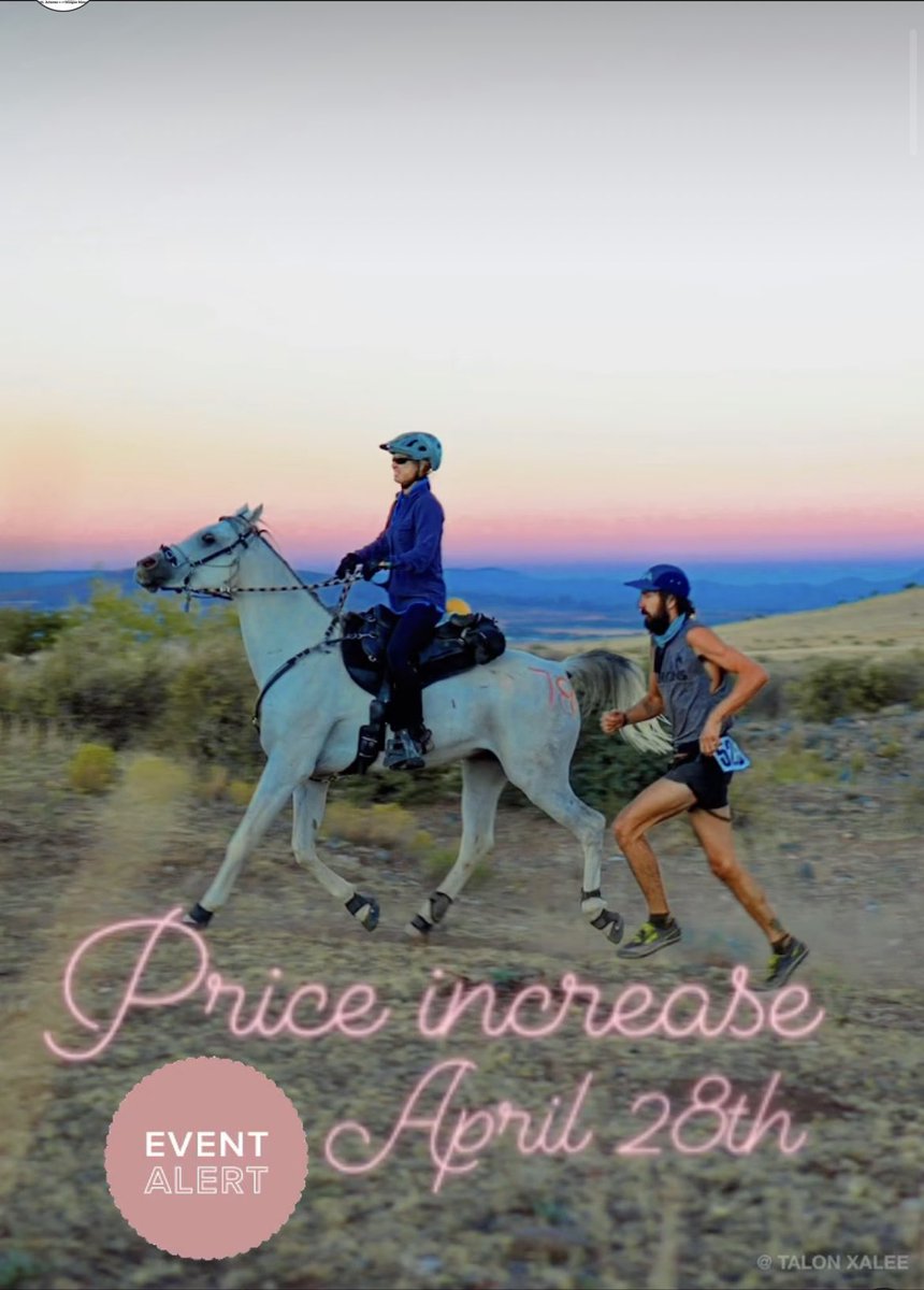 ManAgainstHorse's tweet photo. Don’t miss out on earthly bird pricing! Register today at https://t.co/mDsrwXcOou 

#endurance #horseriding #trailrunnuning #aerc #managainsthorse #40th https://t.co/bqVR6Vu3kW