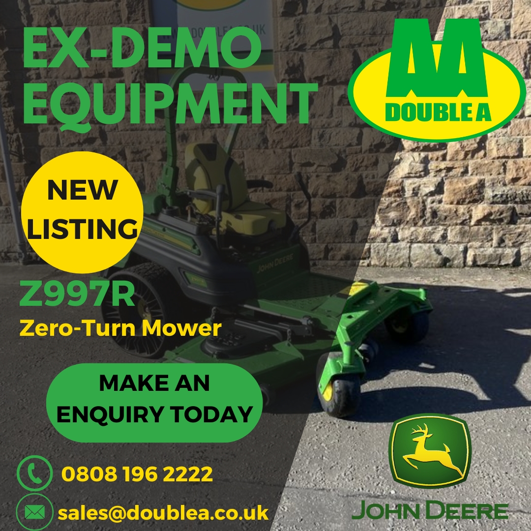 🚨EX-DEMO EQUIPMENT🚨 Browse our wide selection of second hand machinery on our Used Equipment Page. Check out our latest ex-demo machine, this John Deere Z997R Zero-Turn Mower! - 72 inch cutting deck - Electric lift and lower - Diesel Commercial Mower - 250 Hours - Special…