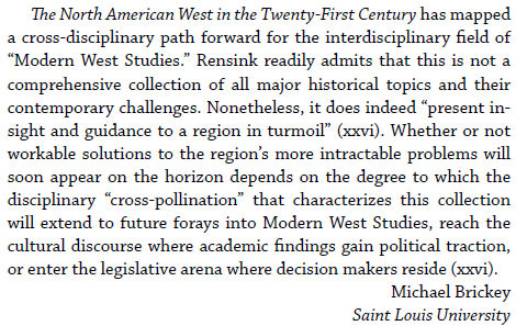 Thanks to Michel Brickey for taking the time for this generous review in the Winter 2024 @WestLiterature on my lasted edited volume, 'The North American West in the Twenty-First Century' (@UnivNebPress, 2022). muse.jhu.edu/pub/17/article…