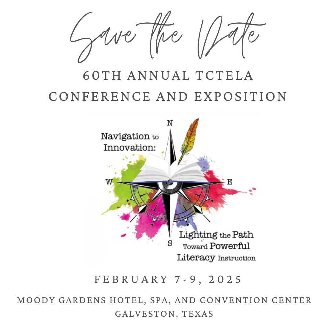 alissa_crabtree's tweet image. Save the Date!

The 60th Texas Council of Teachers of ELA will be held on February 7-9 in #Galveston, Texas!

The @tctela conference is an amazing way to network, fill your cup, and grow your literacy superpowers.

#TCTELA #literacy #texasteachers #englishteacher #readingteacher