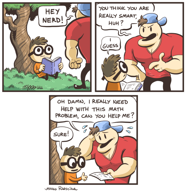 Exactly 7 years ago today, I made this comic about a Nerd and a Jock. Rest is history 