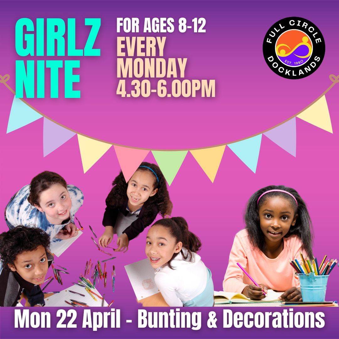 Today our girls club will help us make bunting and decorations for our open day this weekend…

Join us from 4.30-6pm to get creative and show off your artistic skills! 

#YouthWork #BristolKids #BristolYouth #BristolCommunity