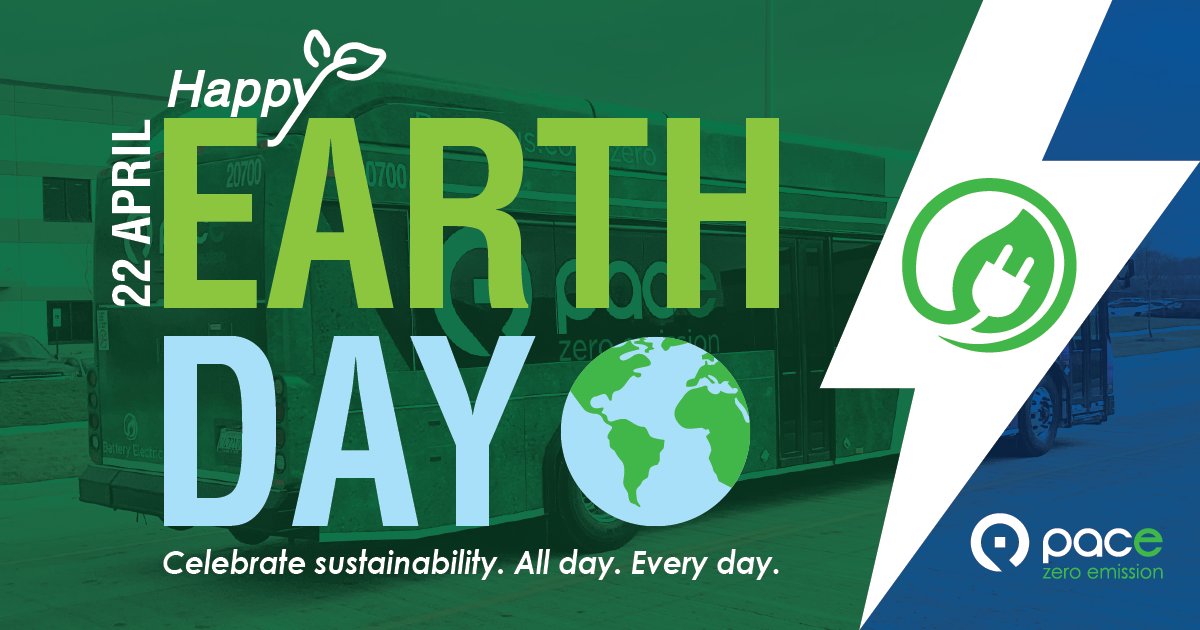 Happy Earth Day! Taking public transportation is one of the easiest ways to support a healthier environment. Pace has much to celebrate as we make tremendous progress to grow our fleet of zero-emission vehicles. Every day is Earth Day at Pace! Learn more: bit.ly/pace-project-z…