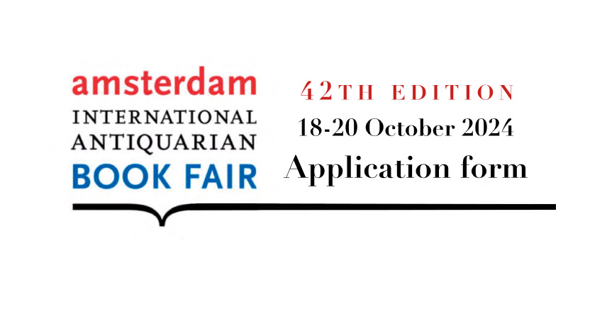 Calling all ILAB-members: application form for Amsterdam Book Fair 2024 now available:

amsterdambookfair.net/join-the-amste…

October 19-20 (with a preview on October 18) @ Passenger Terminal Amsterdam.

Info/contact:
Edwin Bloemsaat
finebooks@florisatus.nl

#antiquarianbookfair #ilab2024