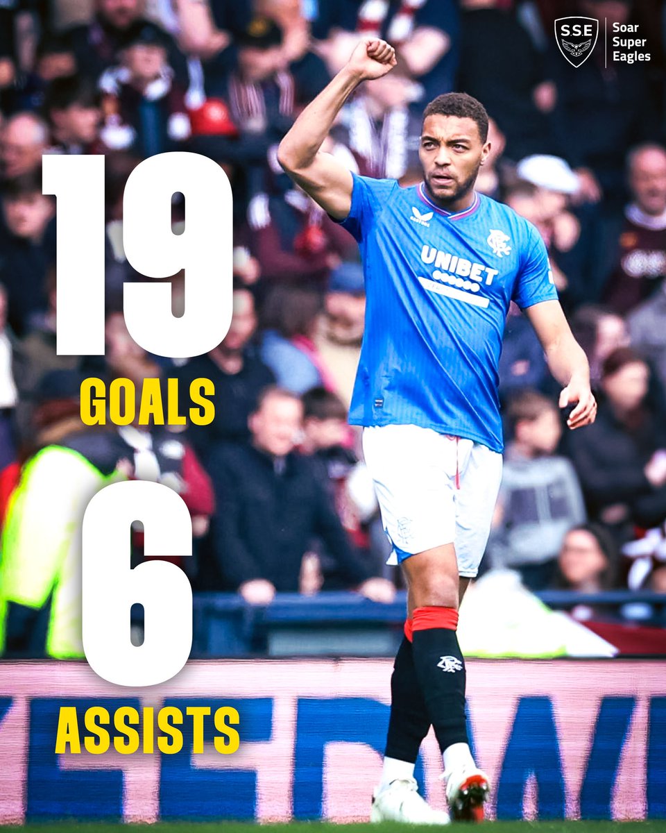 Cyriel Dessers bagged a brace against Hearts to send Rangers into the Scottish Cup final. He's having a decent debut season for the Gers 🌠