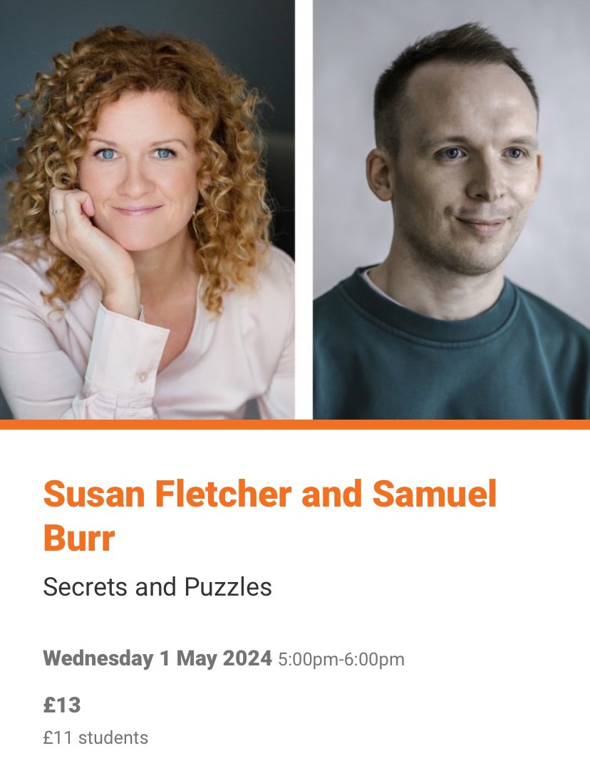 Today’s author highlight for the @StratLitFest is for local author @sfletcherauthor and @samuelburr!! The pair will be discussing their books on Wednesday May 1st. Samuel’s book isn’t out yet, but we have copies of Susan’s in stock 📚