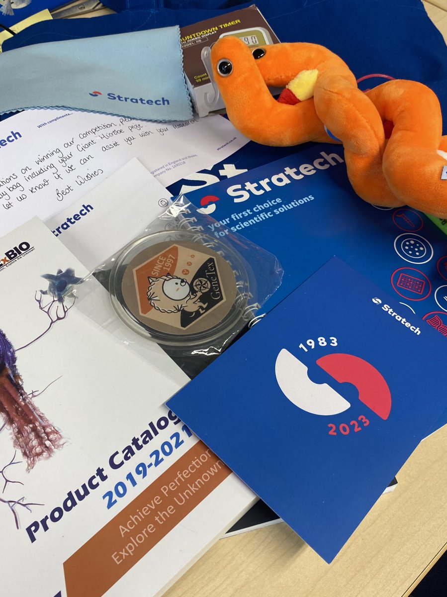 al_buckner0's tweet photo. Thank you @Stratech_UK for my amazing goodie bag! Was brilliant to see you at the @MicrobioSoc Conference #microbio24 #conference #research #stratech #competition #winner #GiantMicrobe https://t.co/2jU1zwrQTO