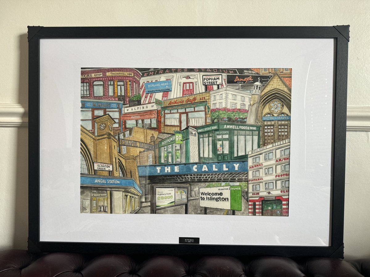 Today I finally completed my A2 watercolour painting inspired by the lyrics of The Angel by <a href="/LouisDunford/">Louis Dunford</a>.
I wanted to paint a collage depicting some of the places referenced in the lyrics.
I love this song, it’s SO me! 
I’d love Louis to see it too so Please can you Share 🙏🏻❤️