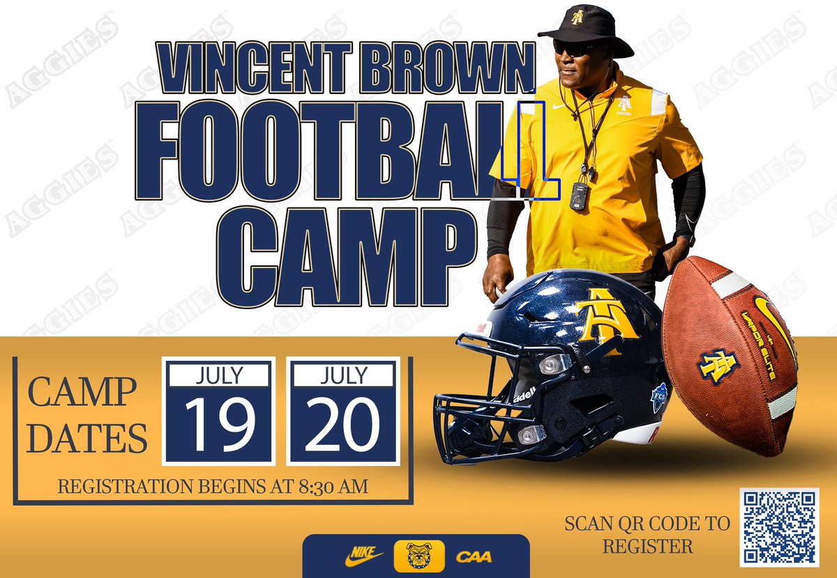 Where my future Aggies at? Dare to be great… Dare to be apart… Dare to be Elite!! July 19th & July 20th is our summer football camp. Come and be instructed & taught by the NC A&T Aggie coaching staff. Show up & Show out… #AggiePride🐾🐾