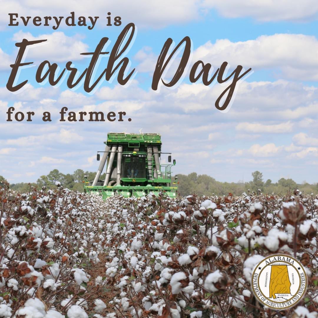 Happy Earth Day! Today and everyday, we celebrate Alabama's farmers and ranchers who work tirelessly to protect the environment and practice sustainable agriculture.🌱🌎
