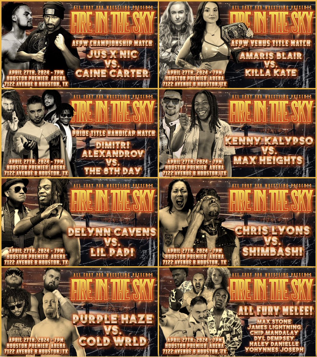 THIS SATURDAY! All Fury Pro Wrestling returns with Fire in the Sky! Get tickets now! 🎟️: eventbrite.com/e/all-fury-pro…