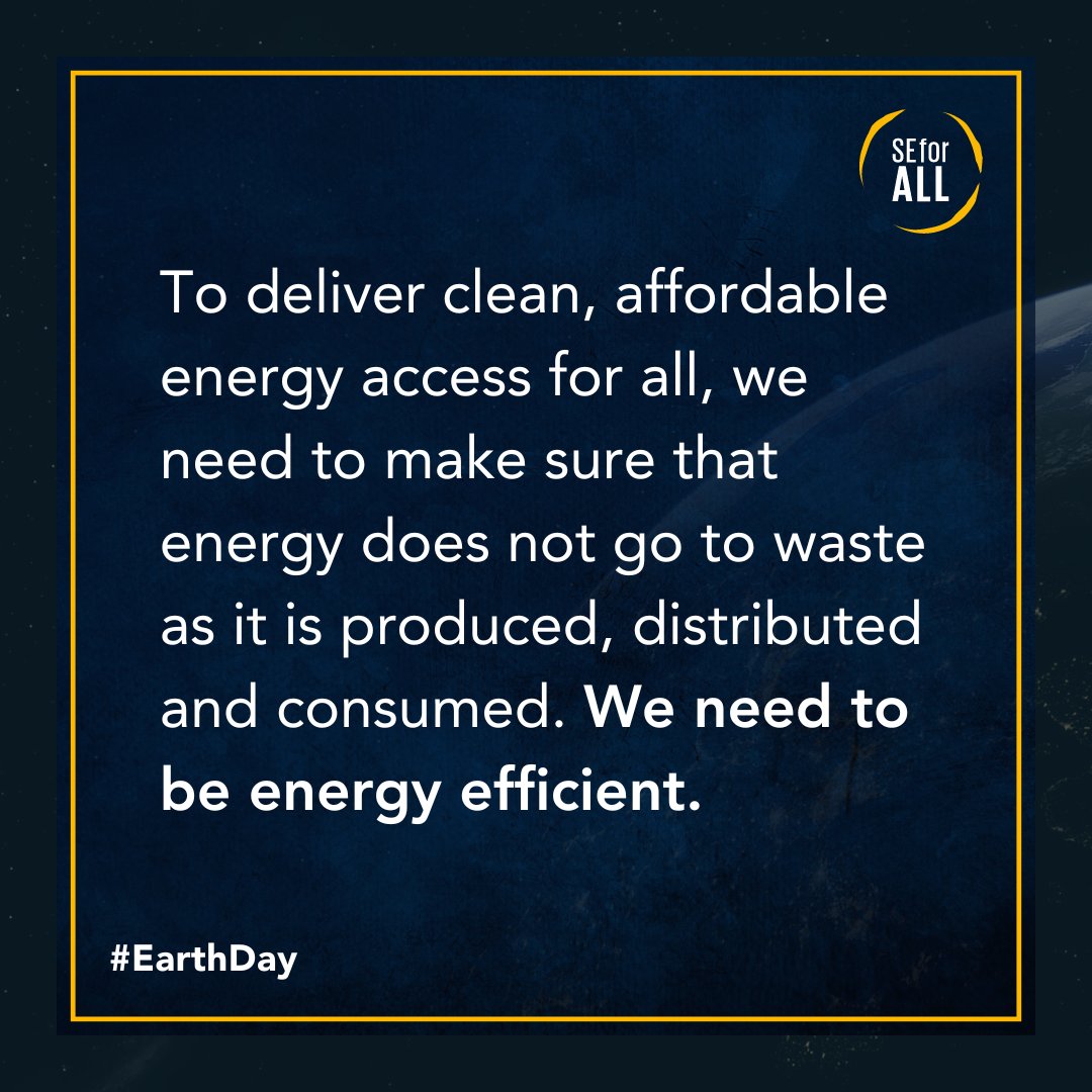 Celebrating #EarthDay2024 with @SEforALLorg's @Mission_EE! #EnergyEfficiency is one of the most effective & affordable ways to curb carbon emissions from the energy sector. 

We need to be energy efficient!⚡

Find out more: missionefficiency.org