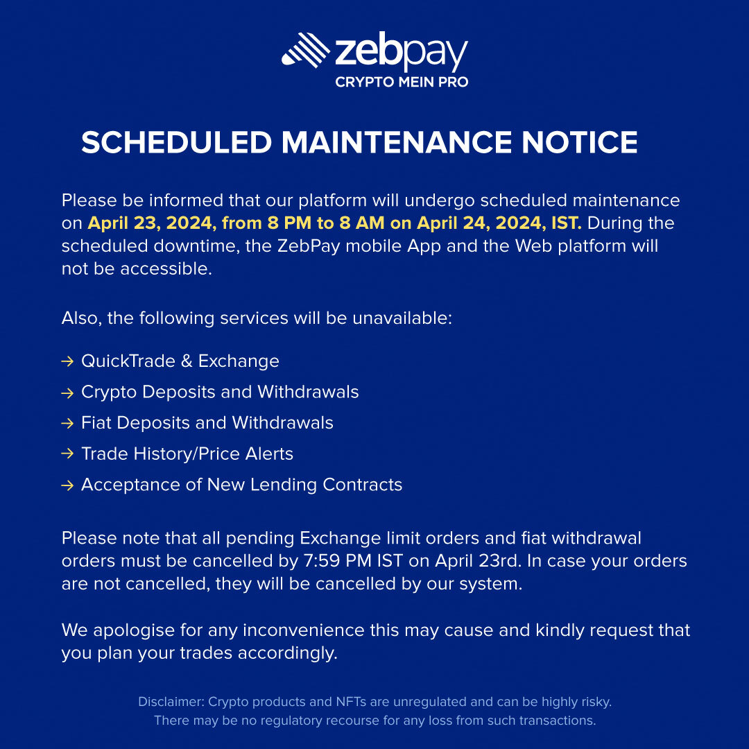 📢Scheduled maintenance alert📢