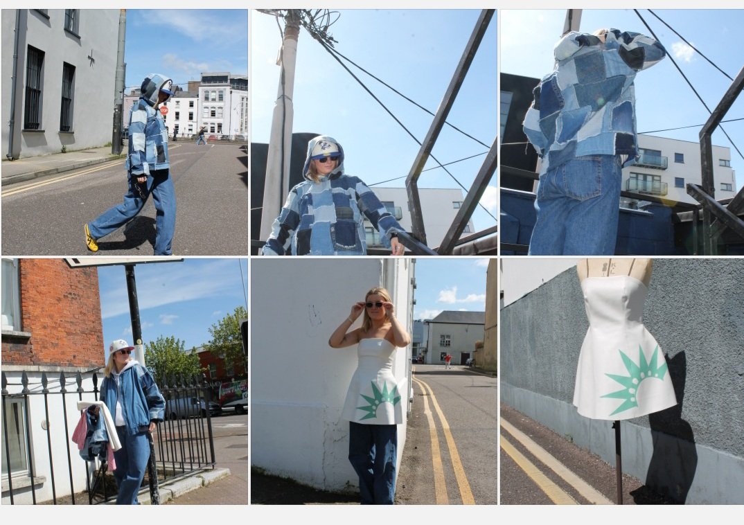 😎✂️ What a day to showcase our talent @DouglasSt_CCFET Amazing street style creations using preloved DENIM by Kate Fleury 💯 @ThisisFet @CorkETB