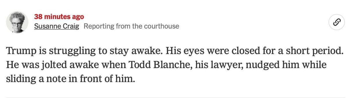 Trump hasn't gone a single day without falling asleep in court.